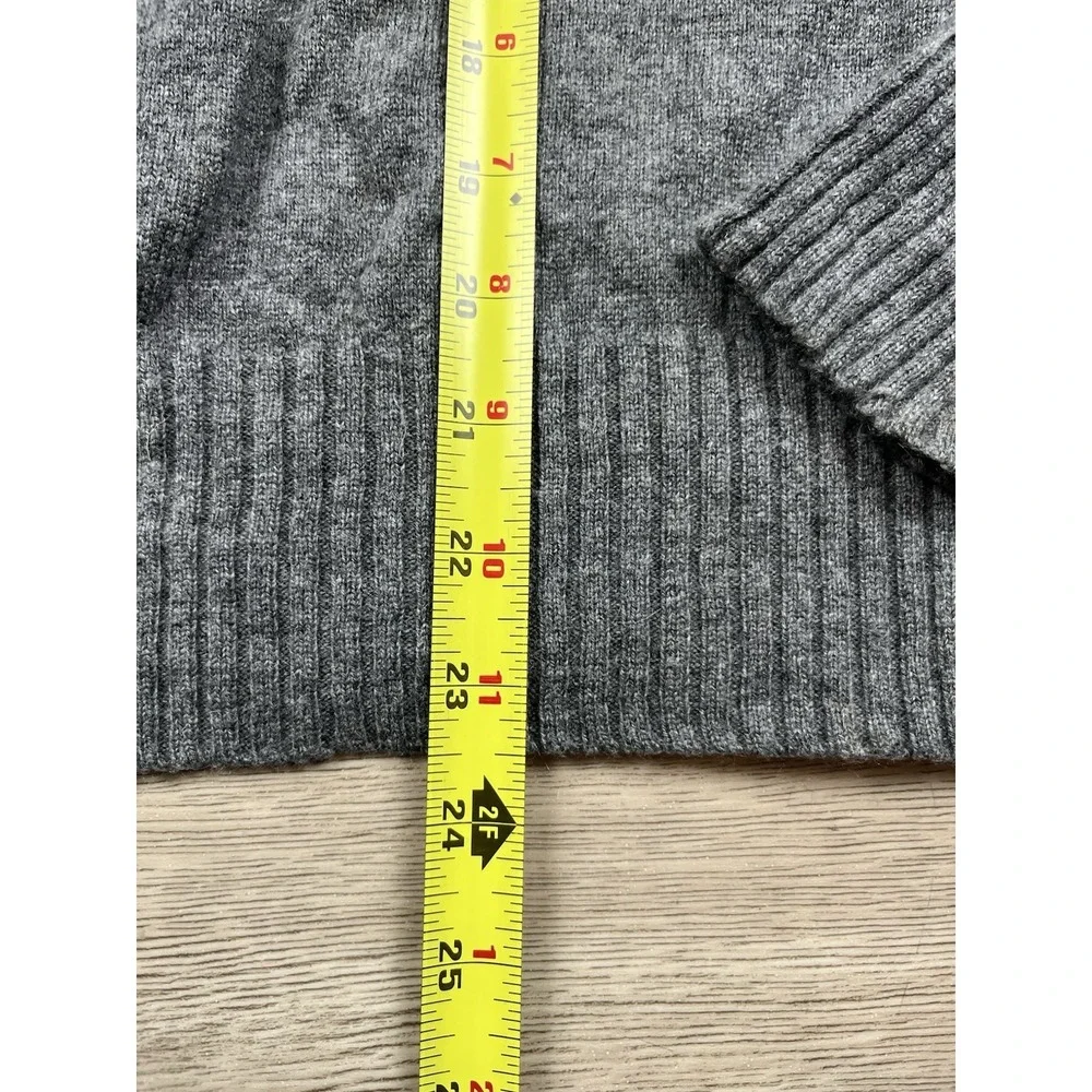 C&C California Cropped Sweater Women Size M Cashmere Wool Blend Gray Turtleneck